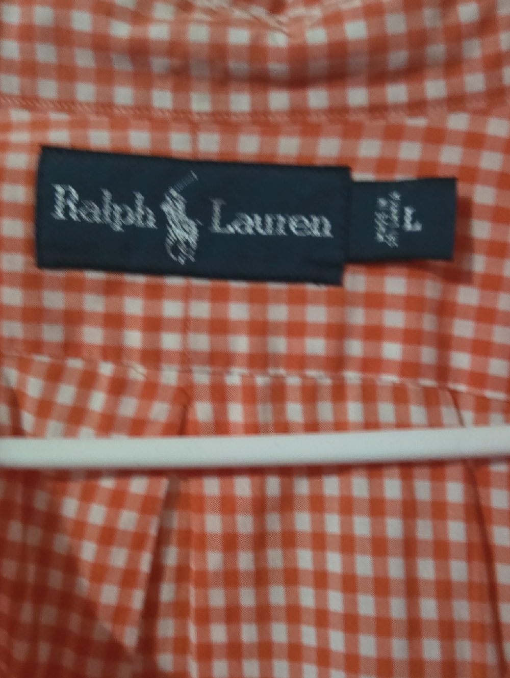 Ralph Lauren Orange and White Gingham Shirt